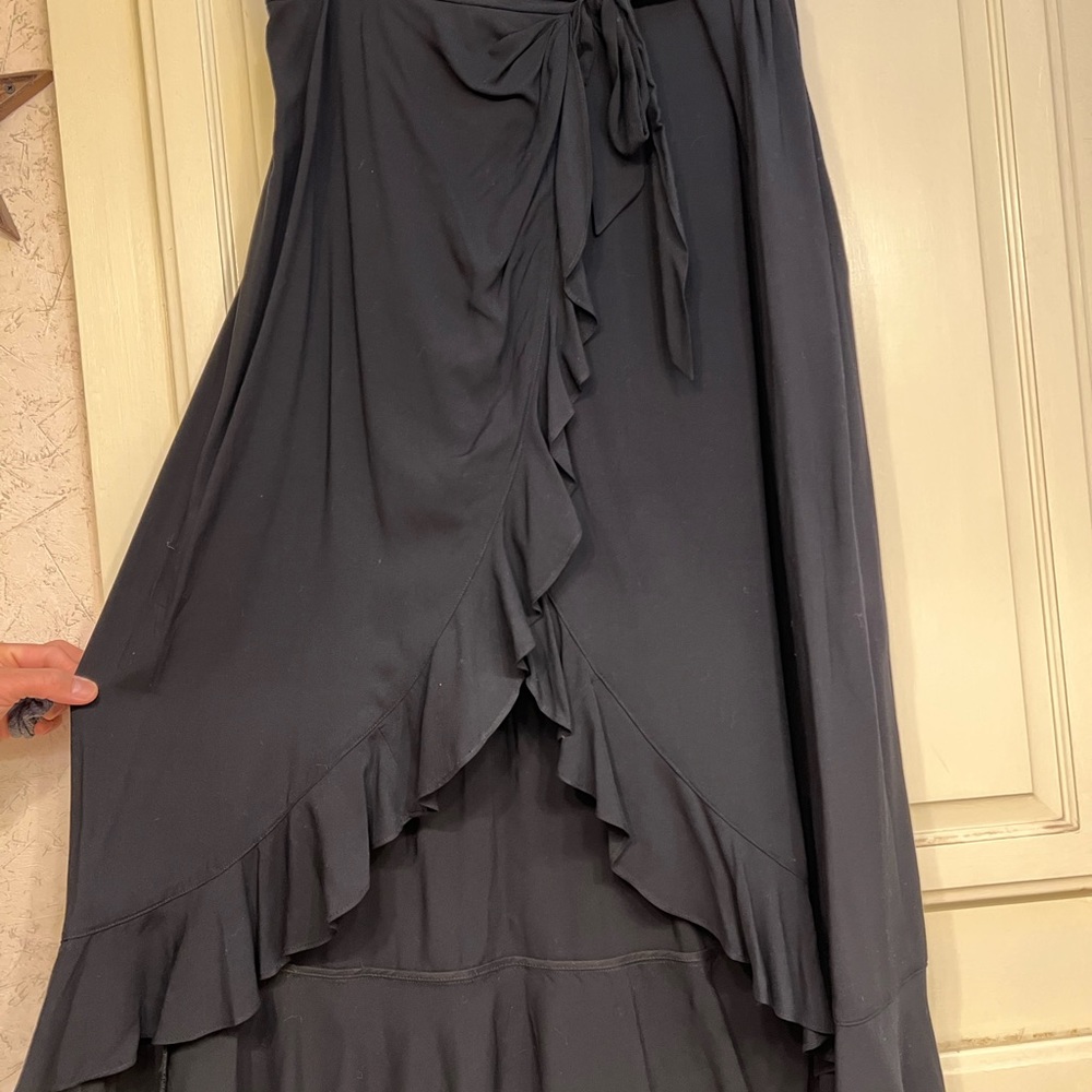 INC Black wrap around skirt